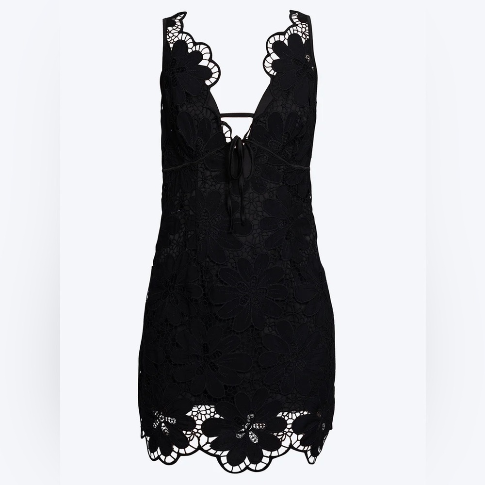 For love and lemons Malika Black Lace Floral Dress - Picture 2 of 7